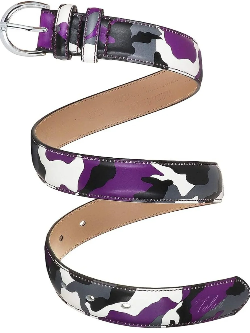 Purple Camo Leather Women's Belt